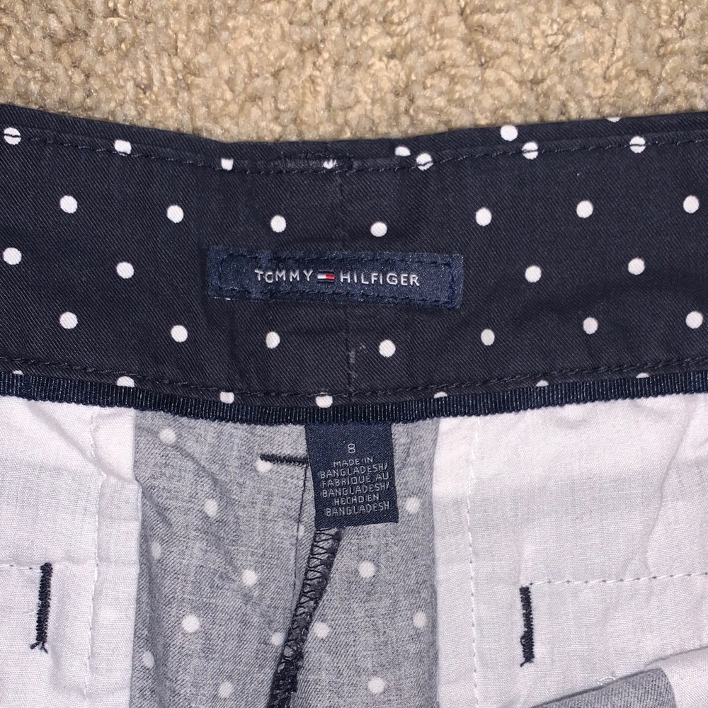 Tommy Hilfiger Women’s Navy Blue Polka Dot Summer Shorts Size 8 - Picture 5 of 8